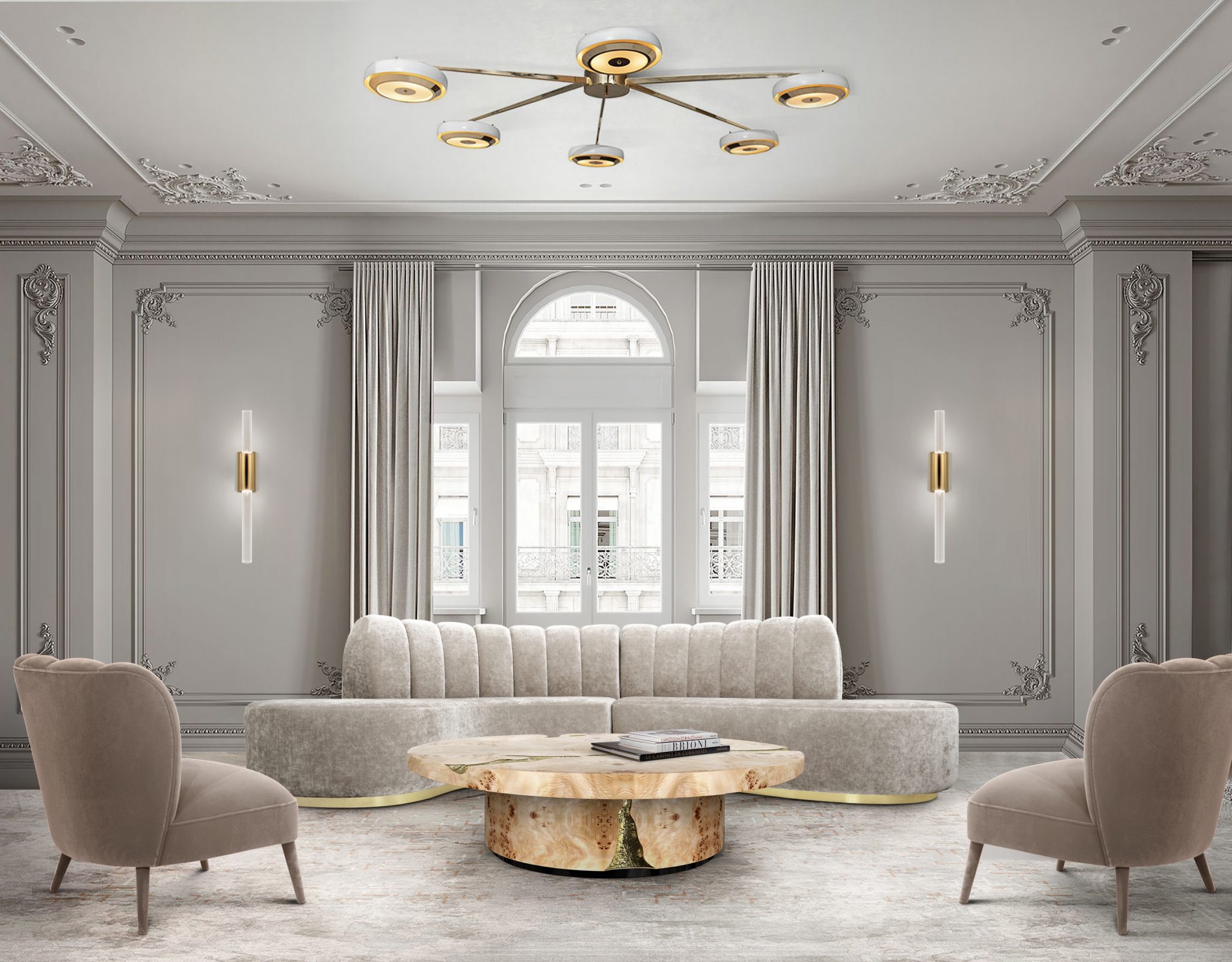 A beautifully designed luxury living room interior